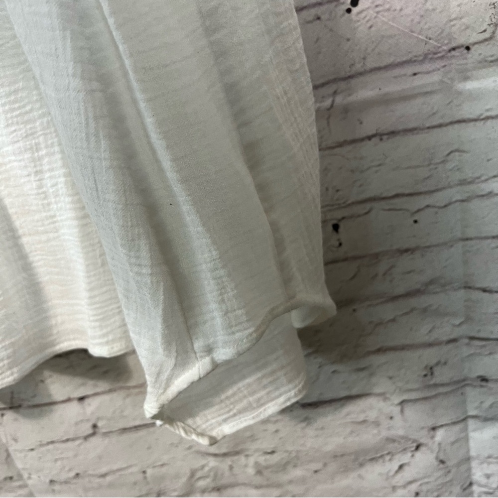 Soft Surroundings Sz Large 100% Cotton Casual Dress Pockets Knee Length White SS - Picture 10 of 12